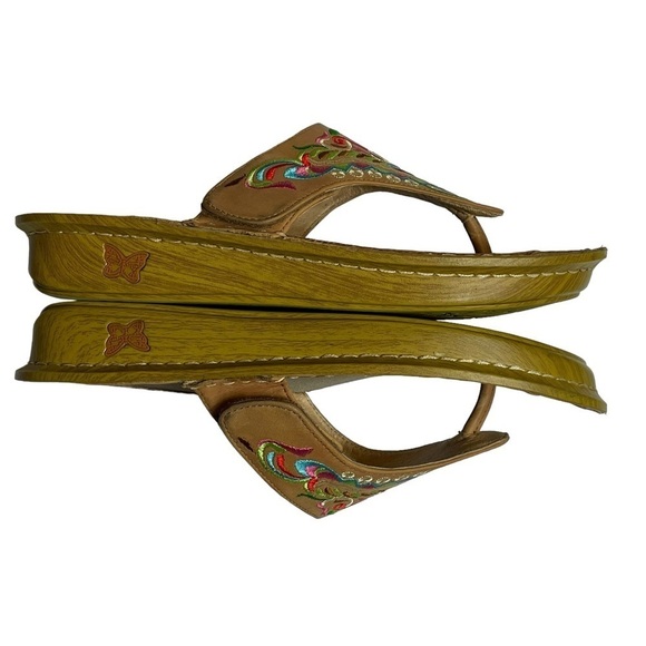 Alegria Vanessa Chrysalis Cognac Boho Embroidered Sandals - Alegria Sz 39 = US 9 - Picture 10 of 16
